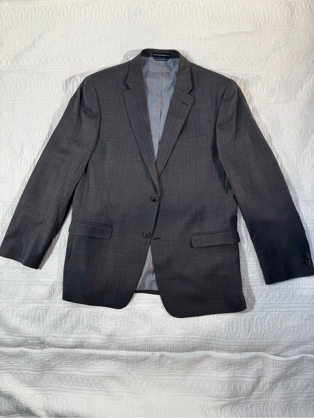 Tommy Hilfiger Mens  Gray Two-Button Wool Blazer, size 44L